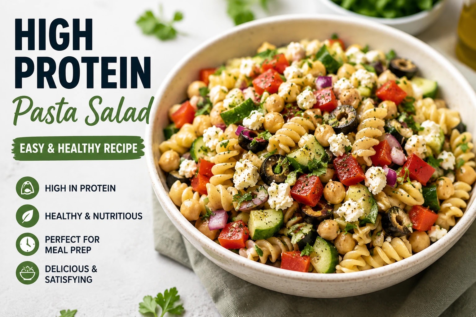 High Protein Pasta Salad: Easy & Healthy Recipe