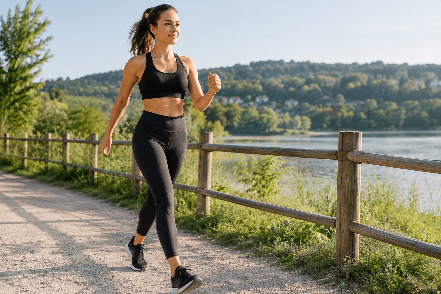 Person walking briskly outdoors as part of a healthy daily routine