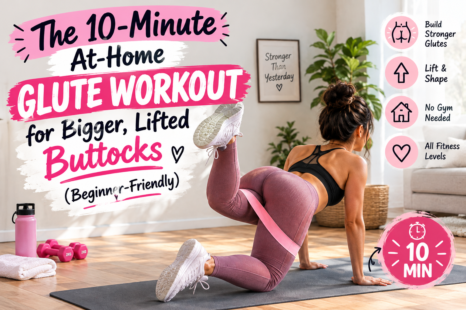 The 10-Minute At-Home Glute Workout for Bigger, Lifted Buttocks (Beginner-Friendly)