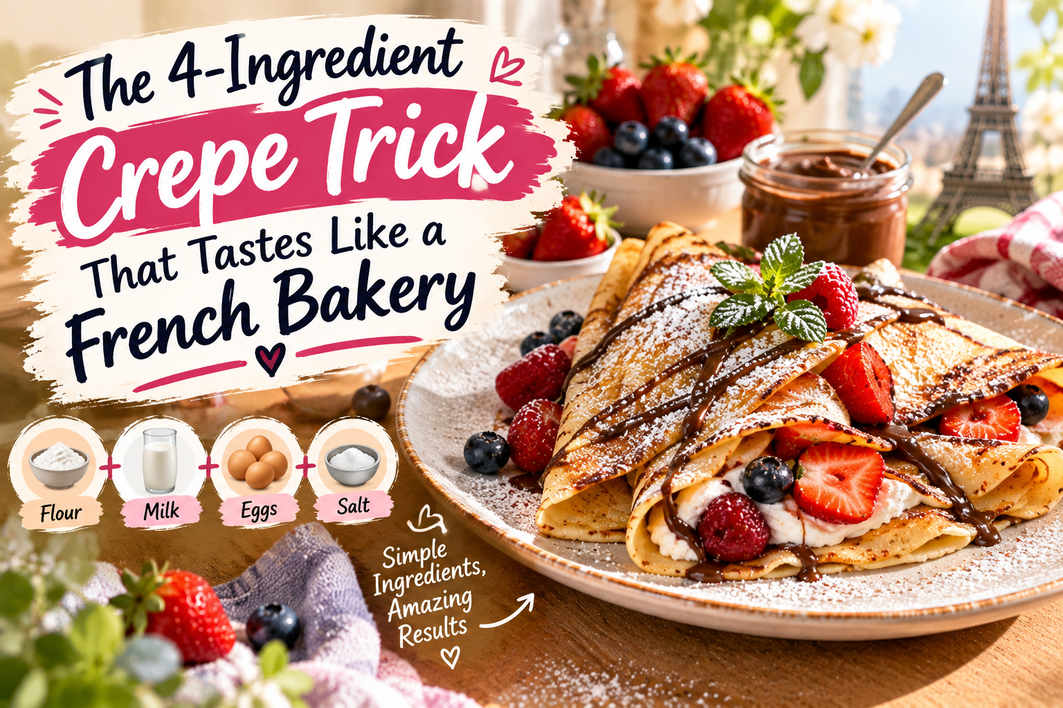 4-Ingredient Healthy Crepes: The Easiest Bakery-Style Breakfast You’ll Ever Make