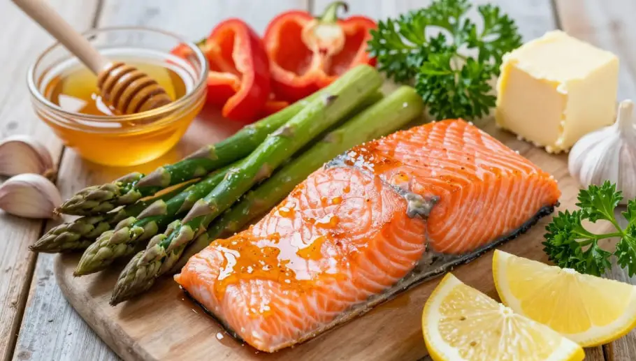 Ingredients for Honey Garlic Butter Salmon